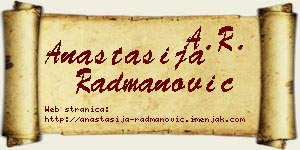 Anastasija Radmanović vizit kartica